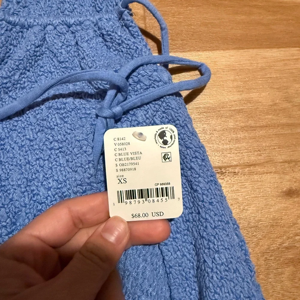 Free People Blue Halter Neck Wrap Romper - Picture 3 of 3